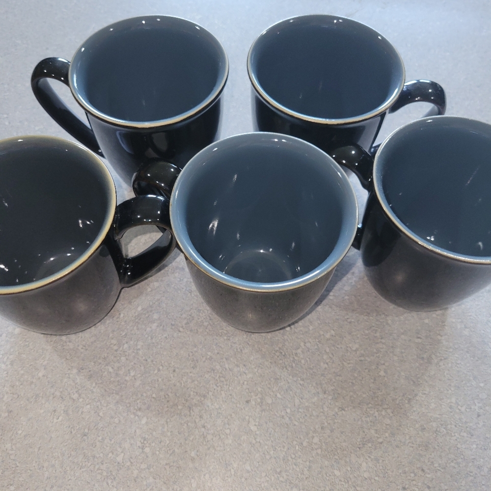 Denby Duets Black And Blue Mugs